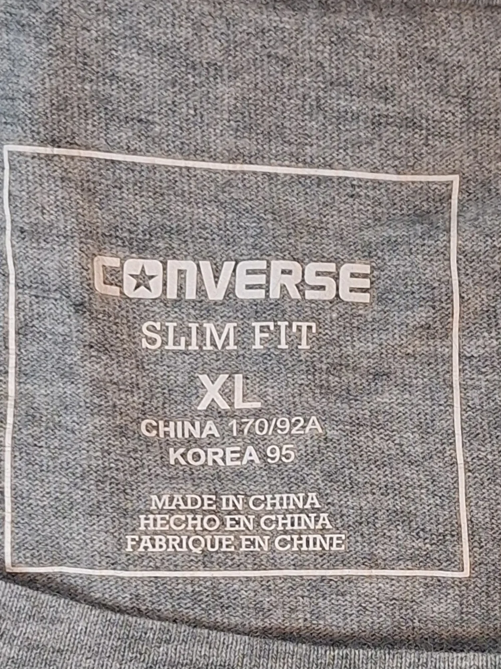 Converse Metallic Star Logo Tee - Gray and Gold Slim Fit XL